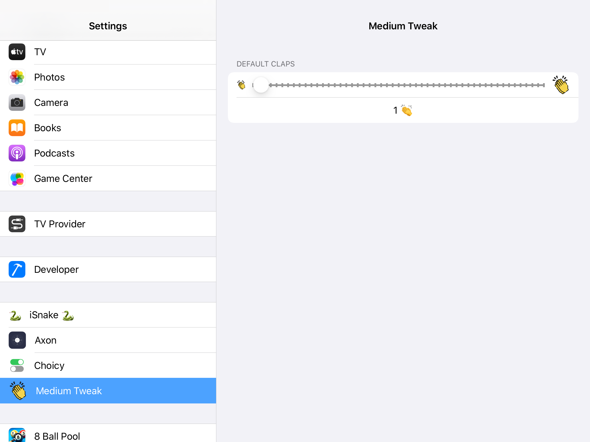 Medium Tweak Preference with static cell